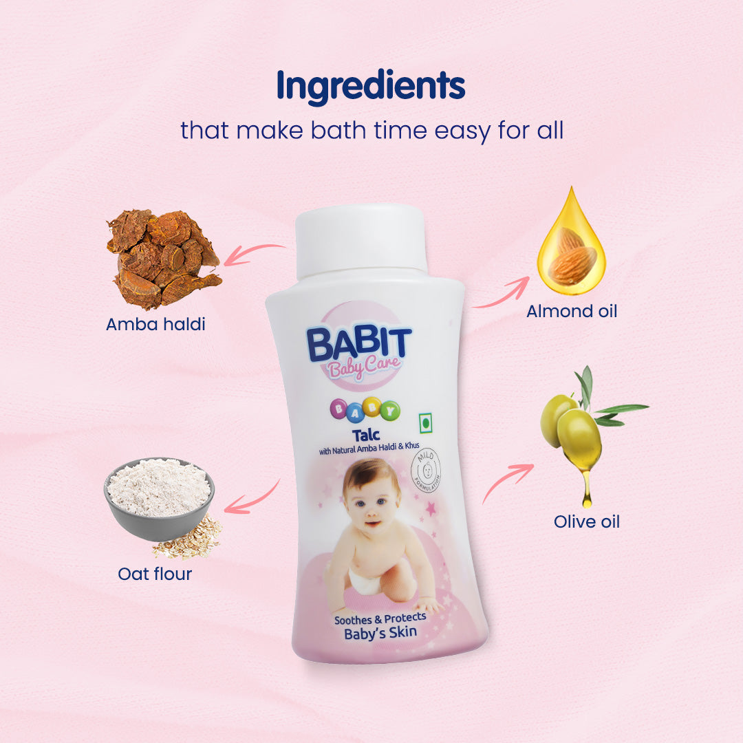 Babit Baby Powder (Talc Free) for Smooth, Soft & Dry Skin