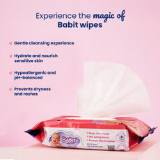 Babit Baby Wipes Cleansing & Moisturizing Wet Wipes 80 Pcs