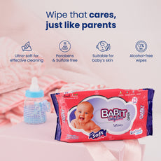 Babit Baby Wipes Cleansing & Moisturizing Wet Wipes 80 Pcs